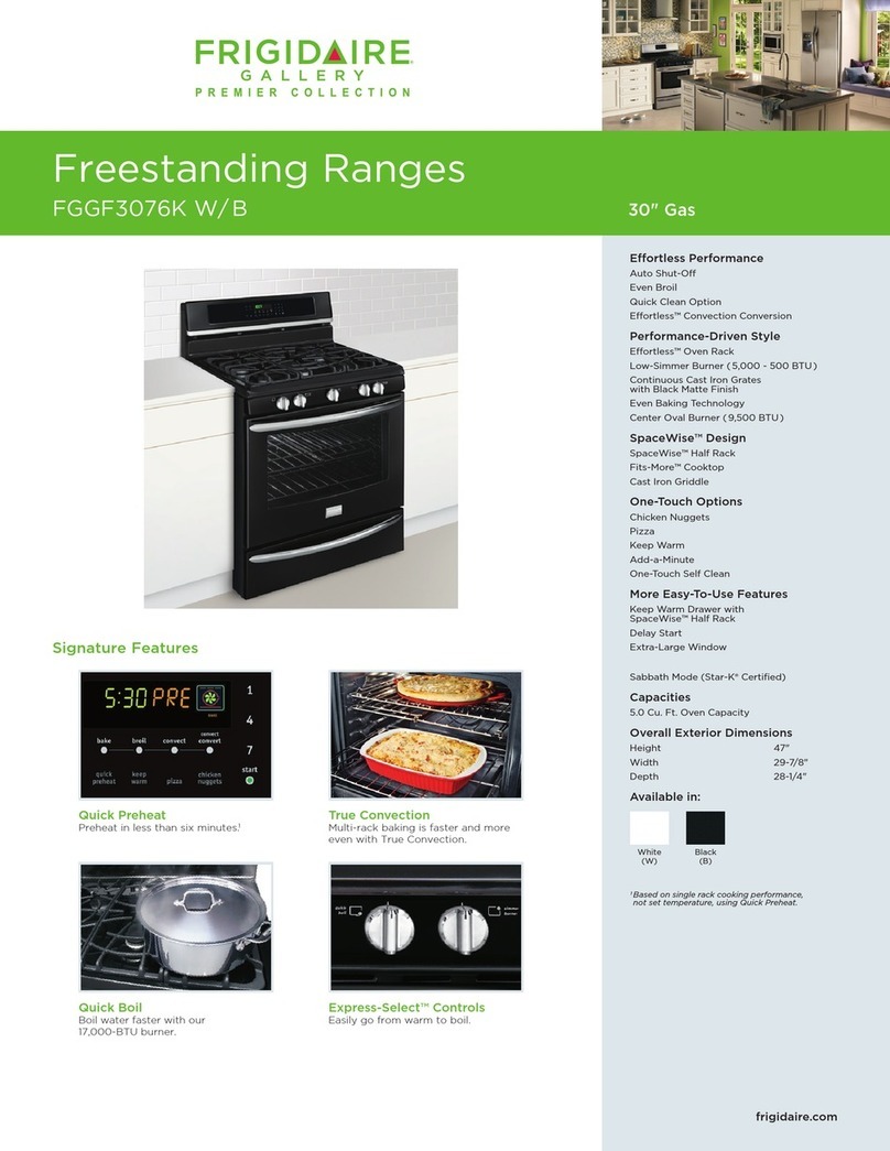 Frigidaire Gallery Premier FGGF3076K User manual