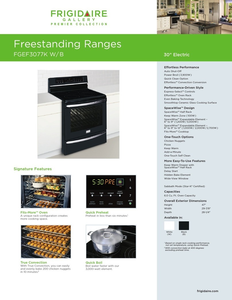 Frigidaire Gallery Premier FGEF3077K User manual