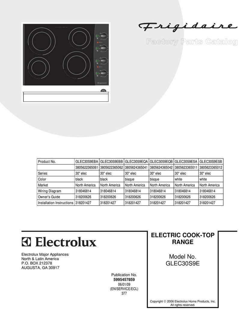 Frigidaire GLEC30S9E - 30 in Smoothtop Electric Cooktop Factory parts catalog Frigidaire GLEC30S9E - 30 in Smoothtop Electric Cooktop Factory parts catalog