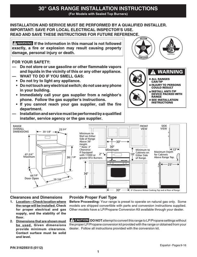 Frigidaire FGFL66ASD User manual Frigidaire FGFL66ASD User manual