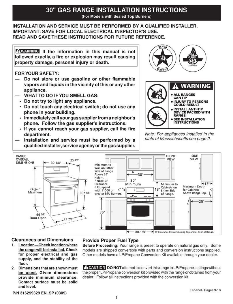 Frigidaire FGFB68CSB User manual