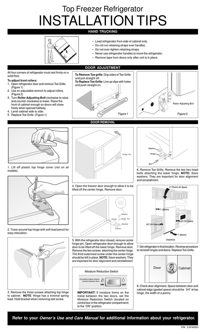 Frigidaire FRT22KR4JW0 Installation tips