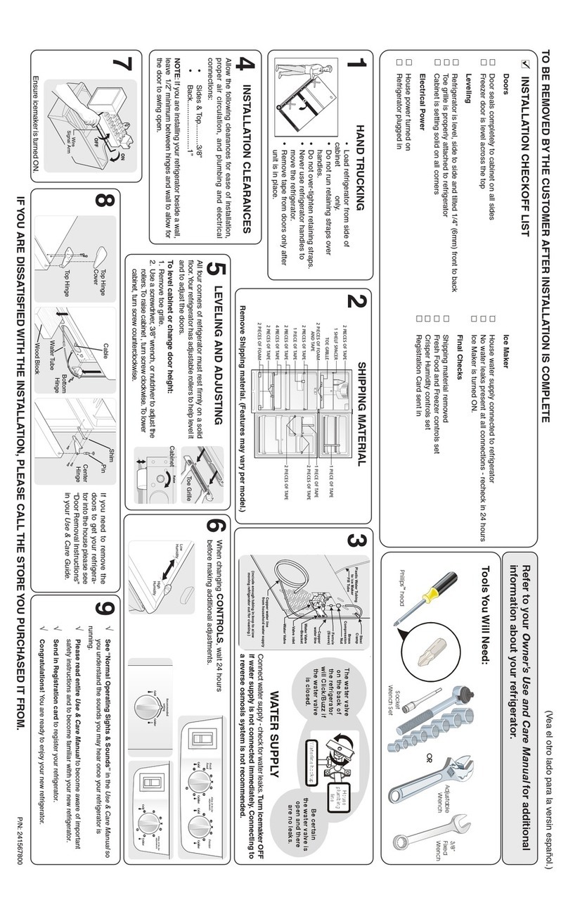 Frigidaire FRT8WR6EZ9 User manual