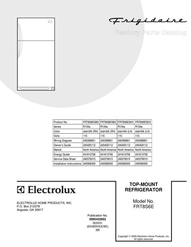 Frigidaire FRT8S6E Factory parts catalog