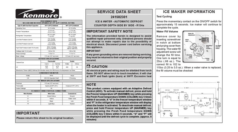 Frigidaire GLRT188WDZ0 Service data sheet