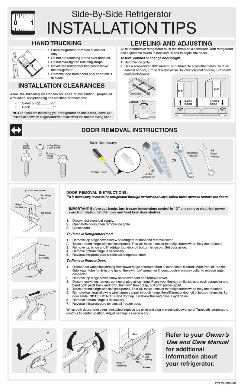Frigidaire FRSR25V5AW3 Installation tips