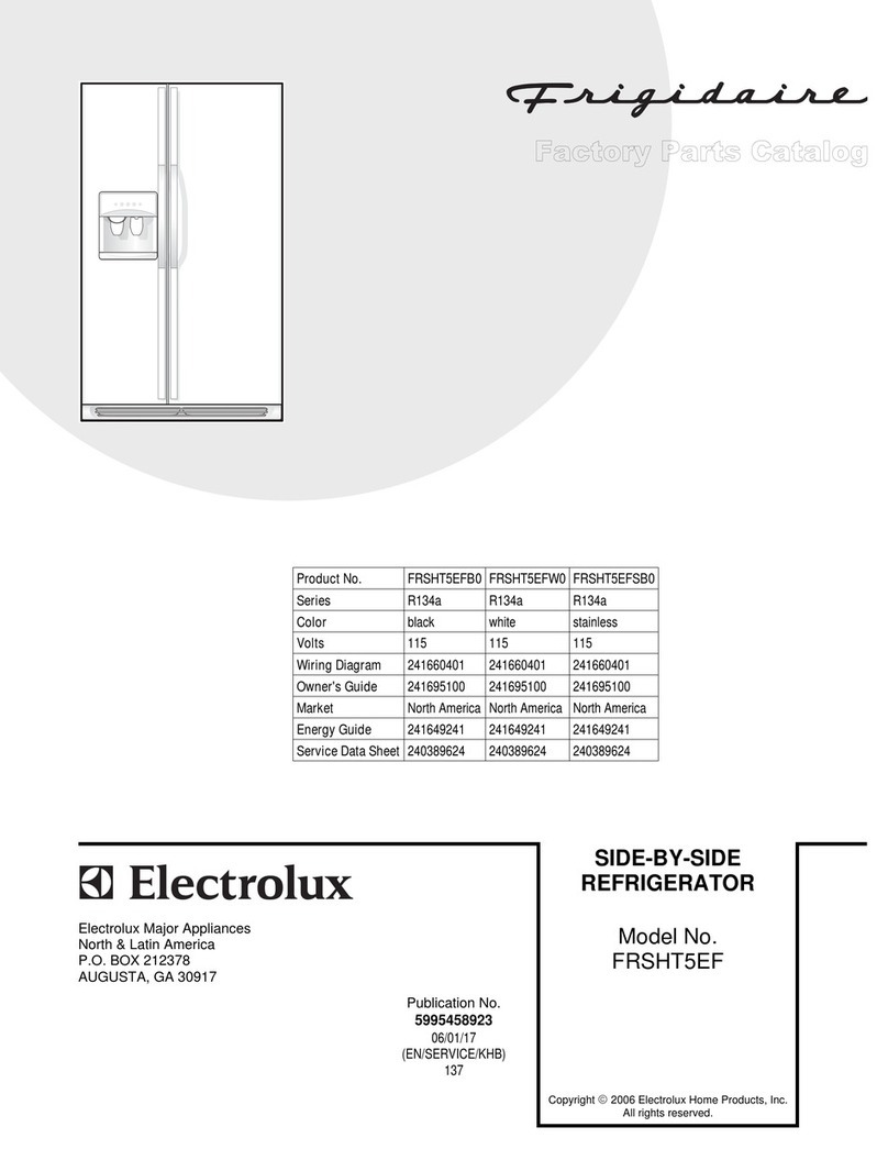 Frigidaire FRSHT5EF Factory parts catalog