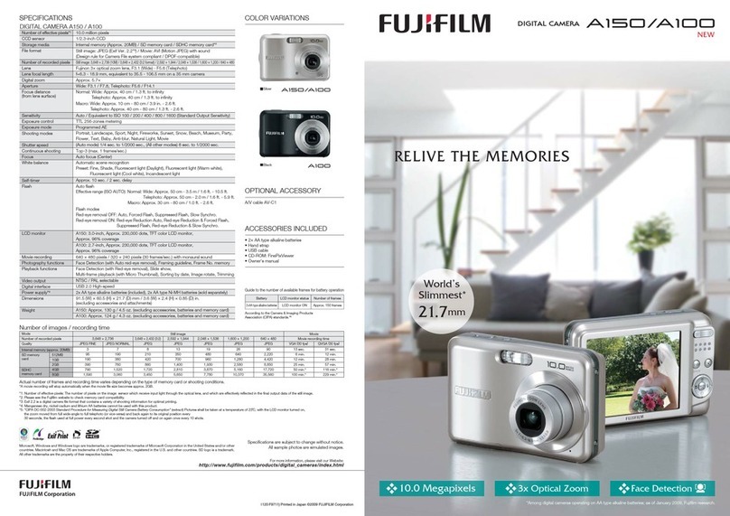 FujiFilm Finepix A100 User manual