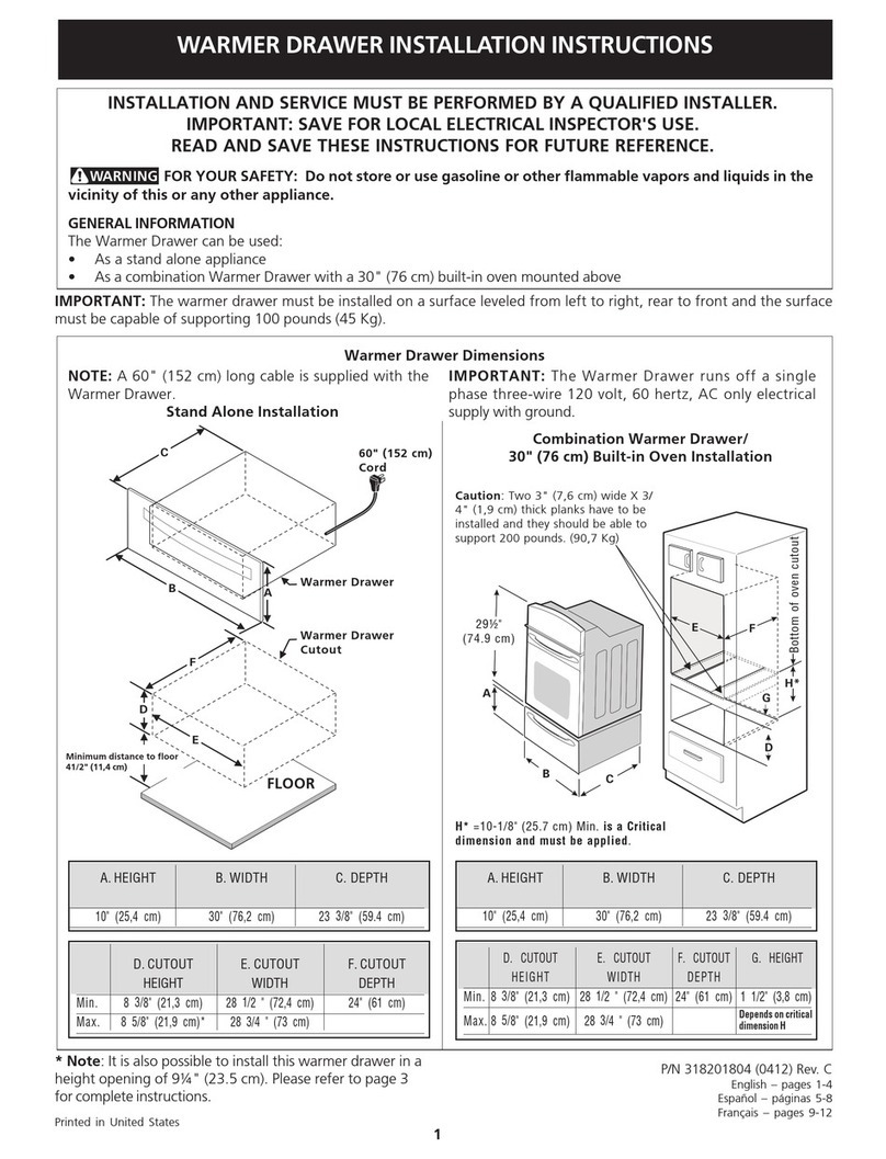Frigidaire PLEW30S3DCA User manual Frigidaire PLEW30S3DCA User manual