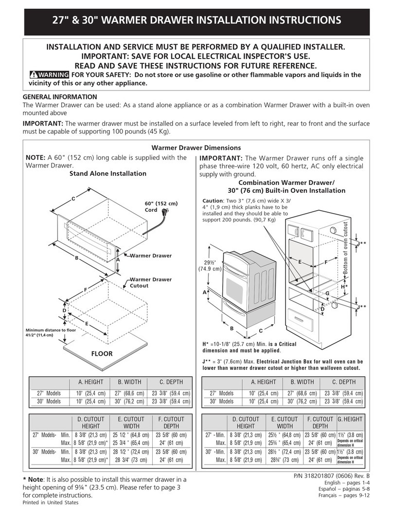 Frigidaire PLEW30S3FCB User manual