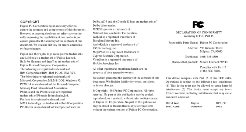 Fujitsu 985Tx User manual