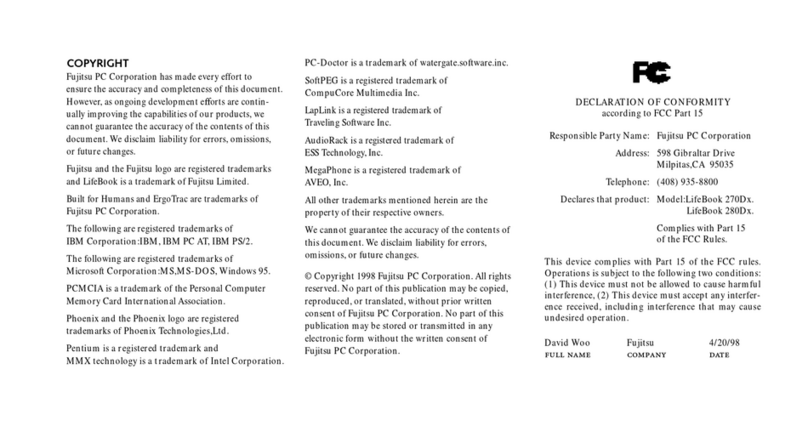 Fujitsu LifeBook 270Dx User manual