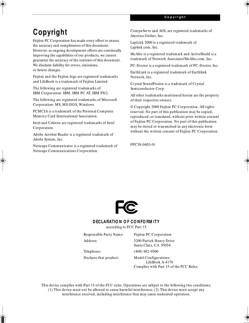 Fujitsu LifeBook A-4170 User manual