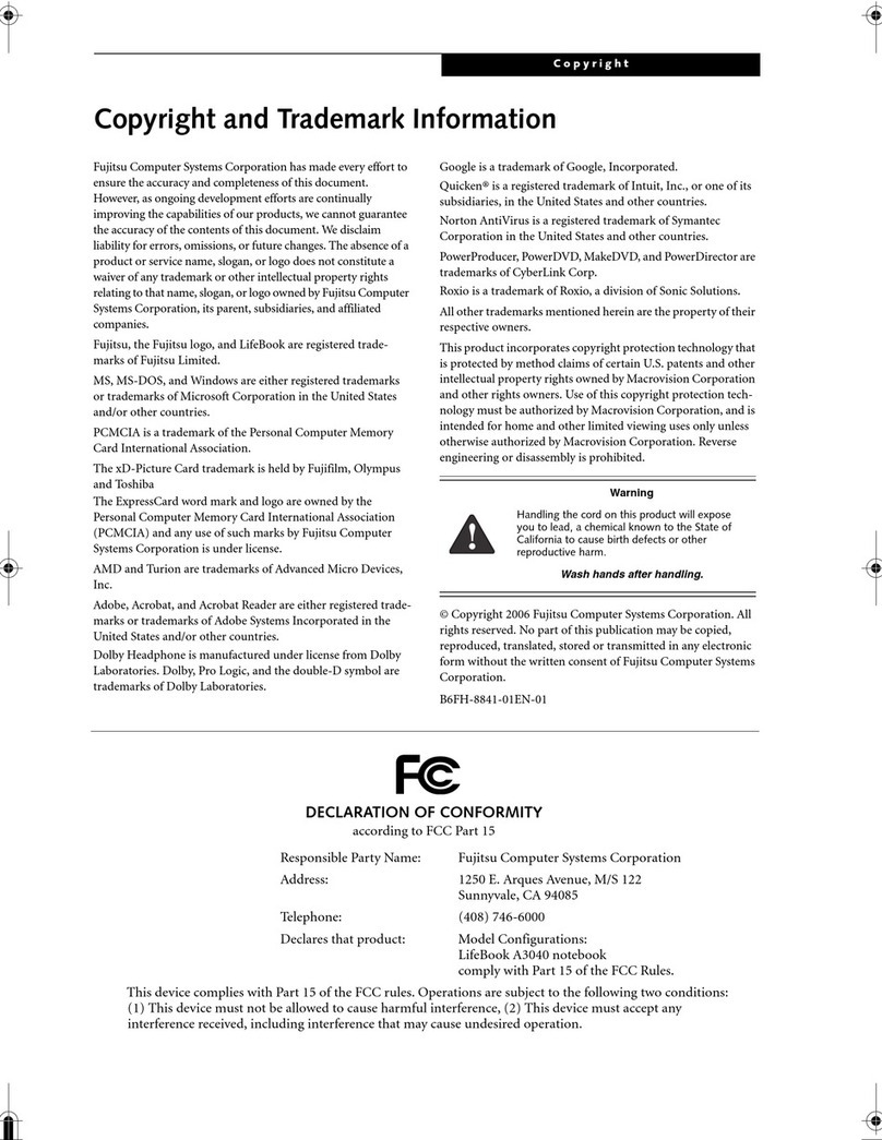 Fujitsu Lifebook A3040 User manual