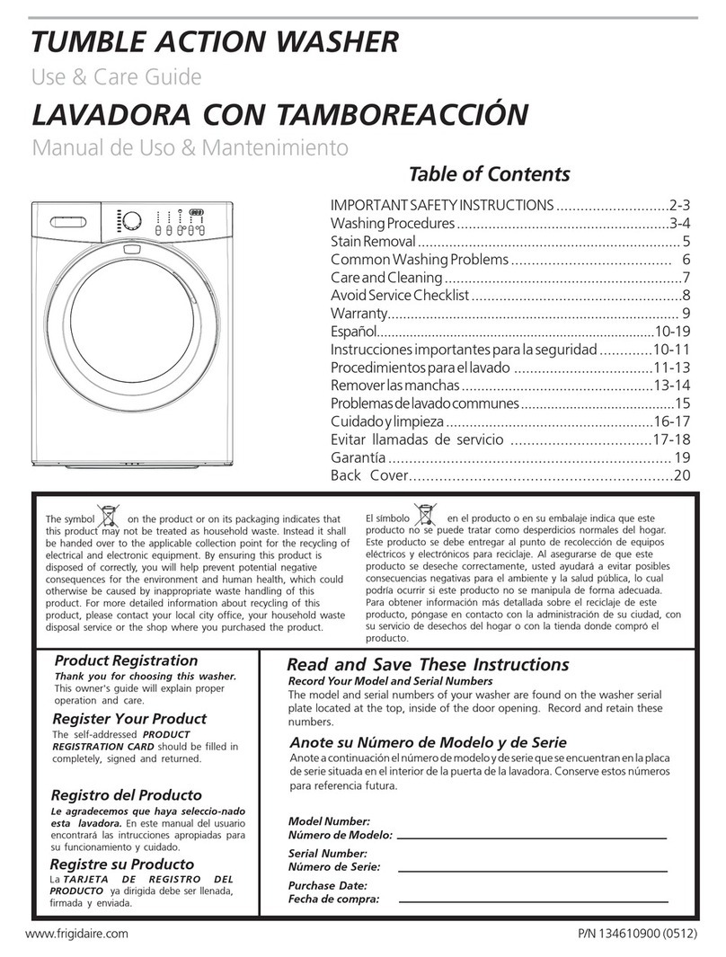 Frigidaire ATFB7000ES1 User manual