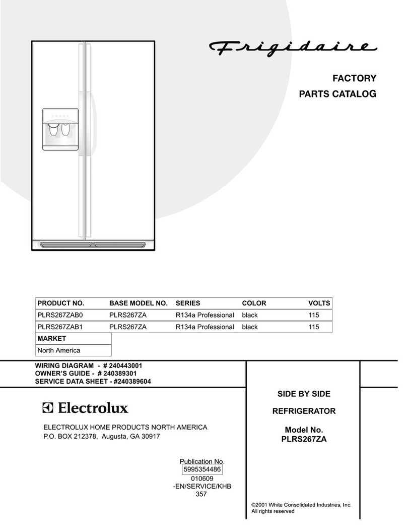 Frigidaire PLRS267ZA Factory parts catalog