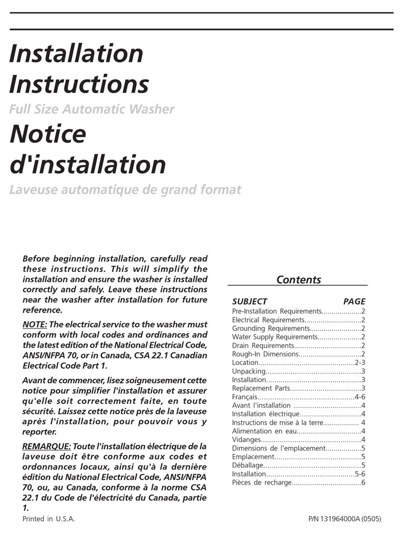 Frigidaire GLWS1979AS3 User manual