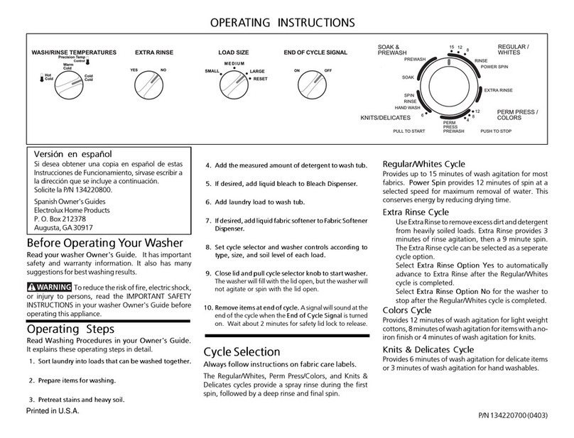 Frigidaire GLWS1939AS1 User manual