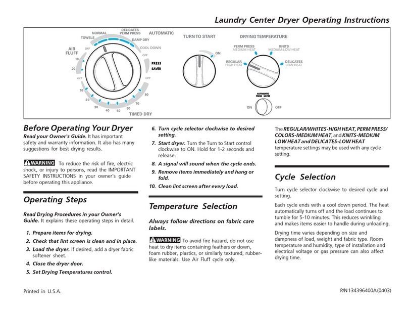Frigidaire GLEH1642DS1 operating instructions Frigidaire GLEH1642DS1 operating instructions