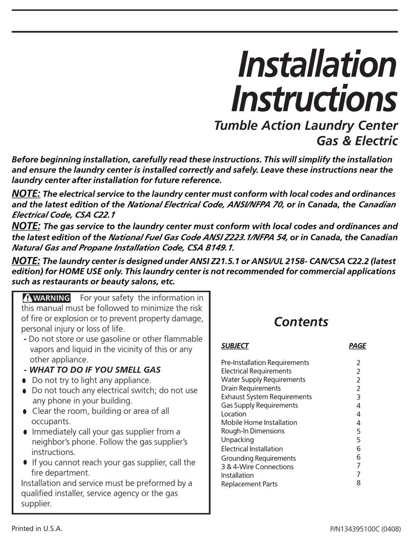 Frigidaire GLEH1642DS0 User manual