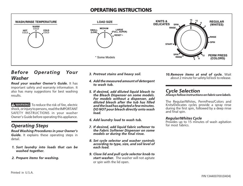 Frigidaire FGX831CS1 User manual