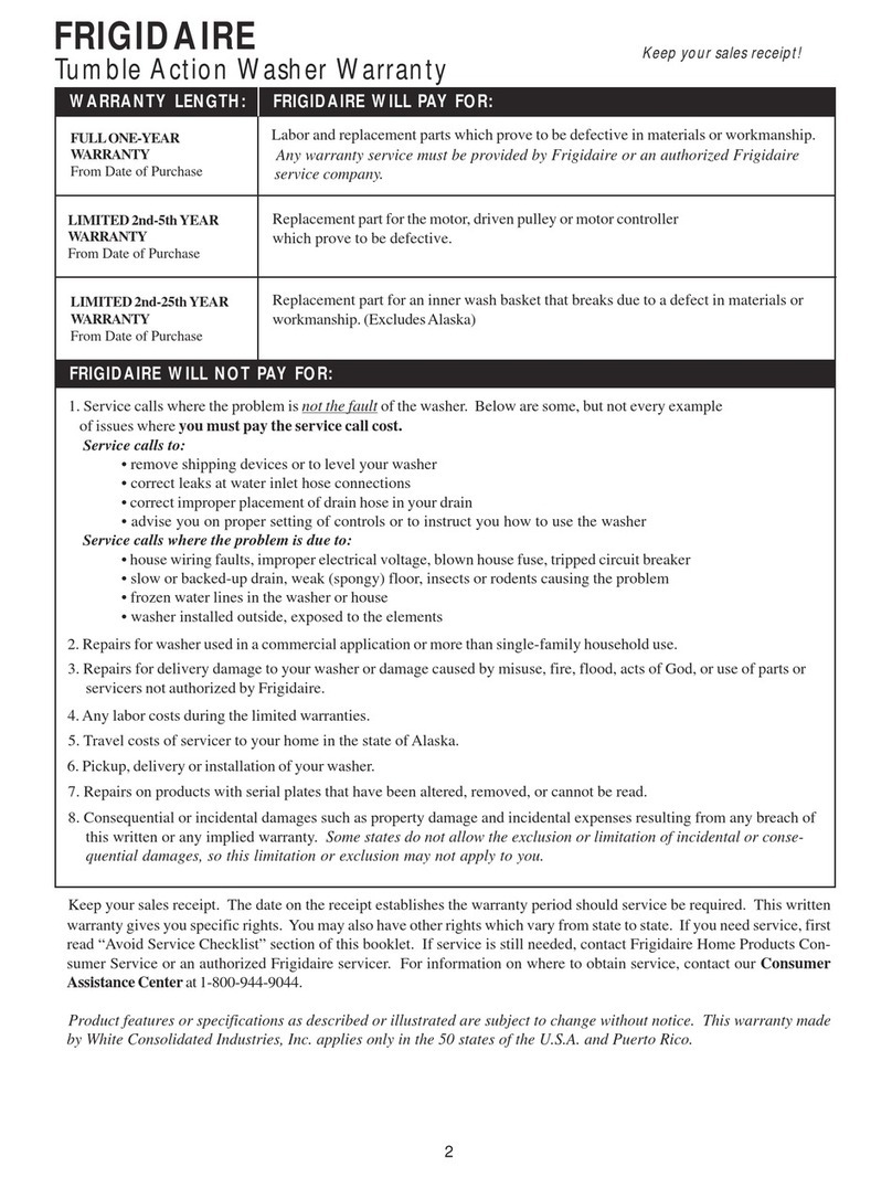 Frigidaire GLTF2070DS0 user guide