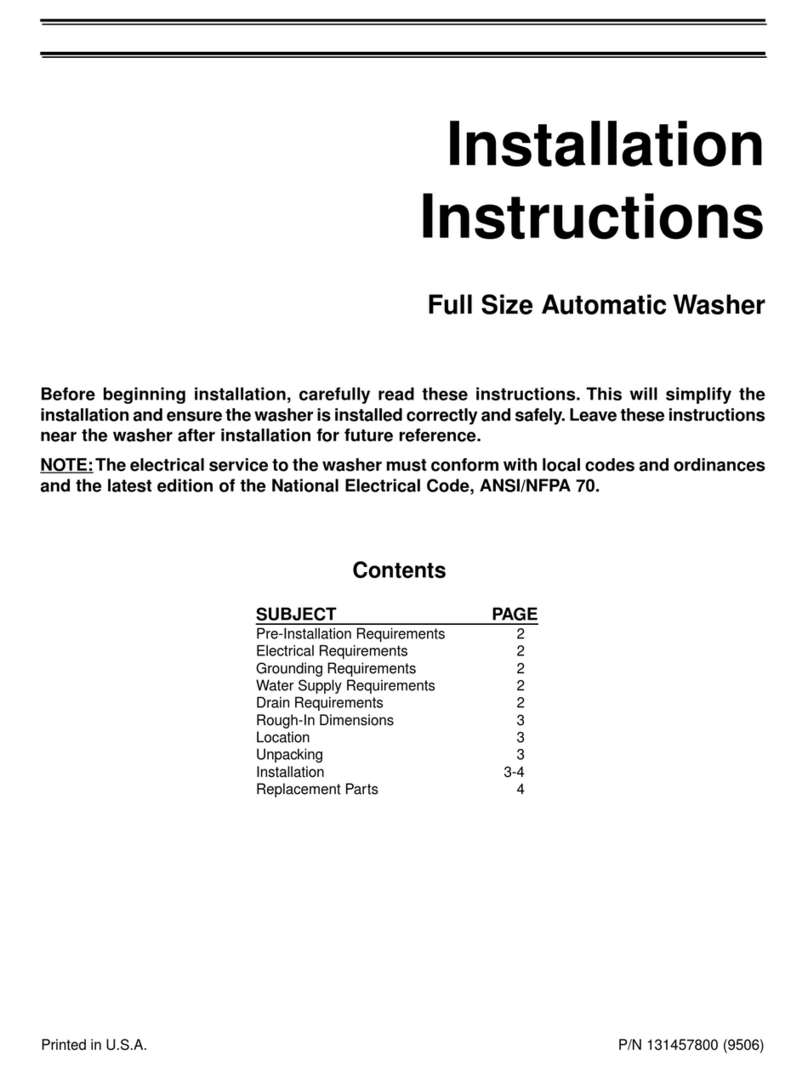 Frigidaire Gallery GLWS1349AS0 User manual