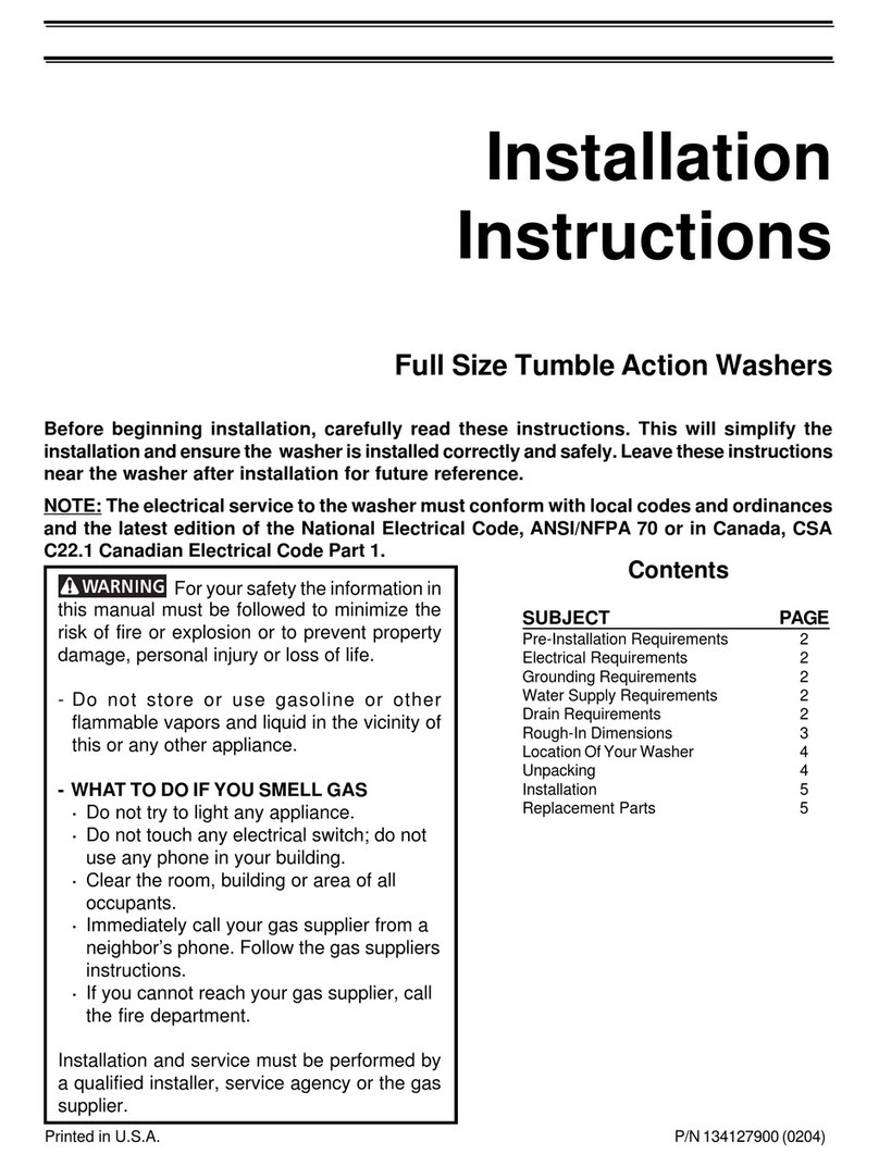 Frigidaire GLTF530DS0 User manual