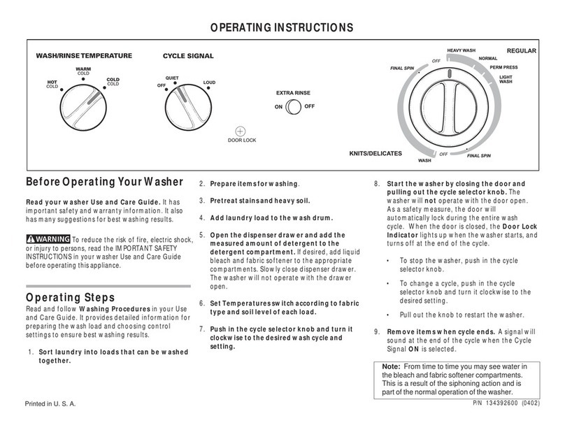 Frigidaire GLTF530DS0 User manual