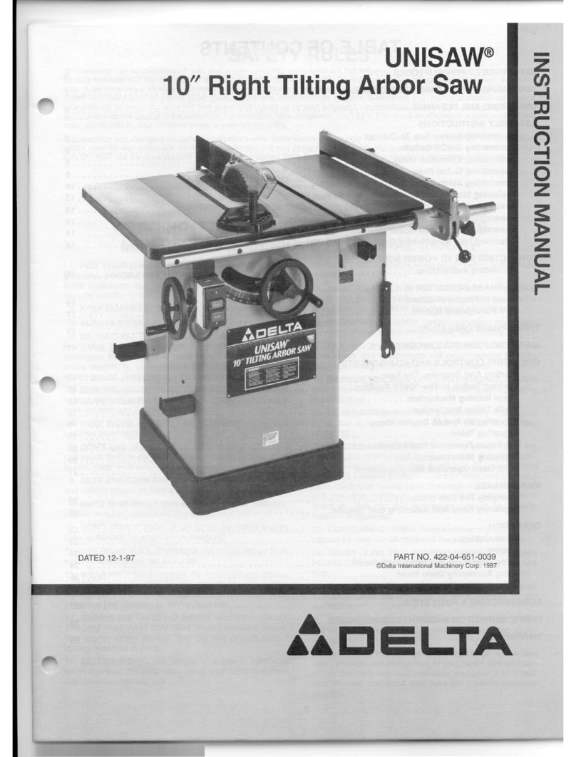 Delta UNISAW 422-04-651-0039 User manual