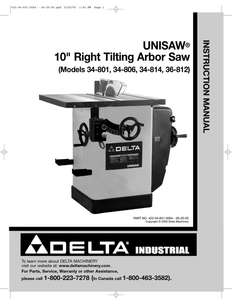 Delta UNISAW 34-806 instruction manual
