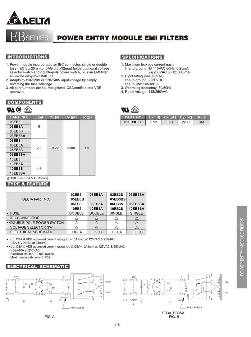 Delta Electronics Extension Drive Board EB Series Specifications