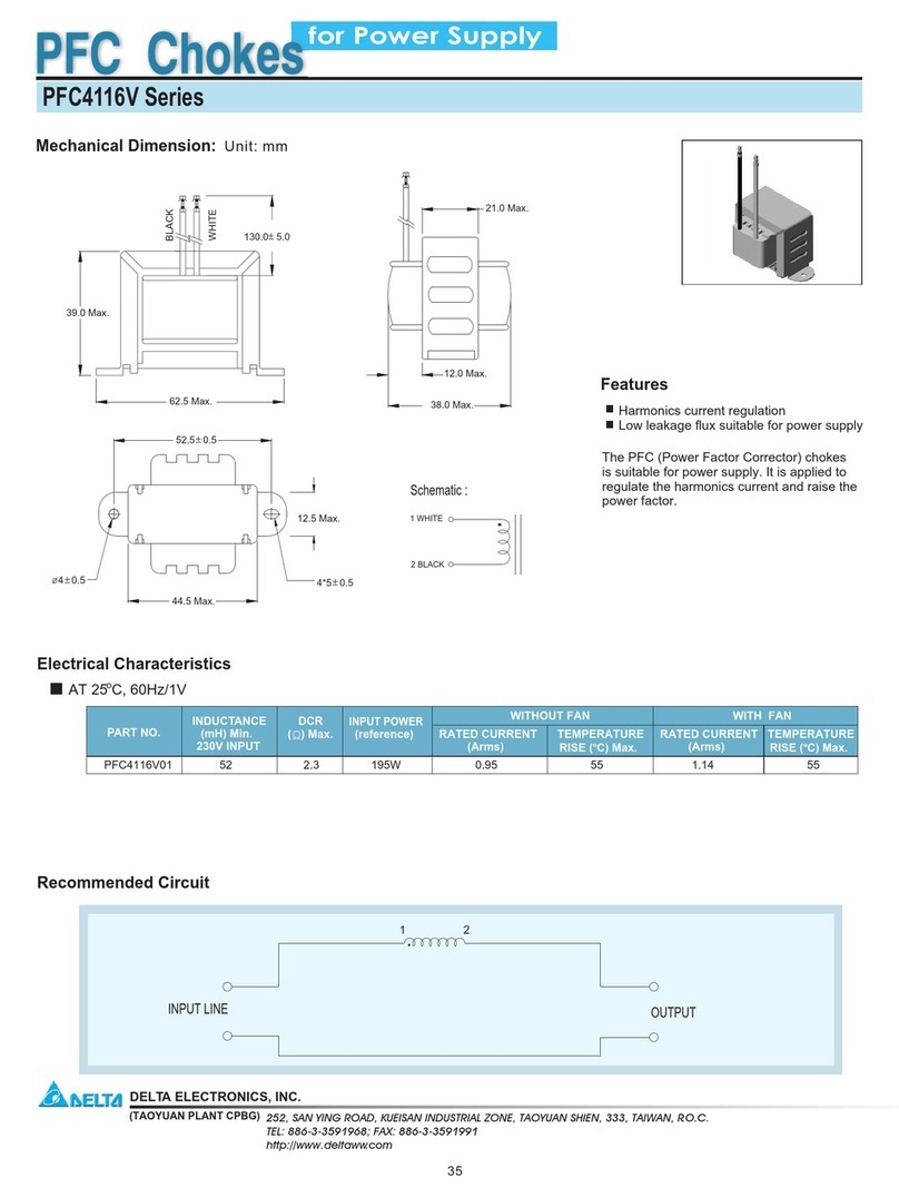 Delta Electronics Power Factor Corrector PFC4116V Series Specification sheet