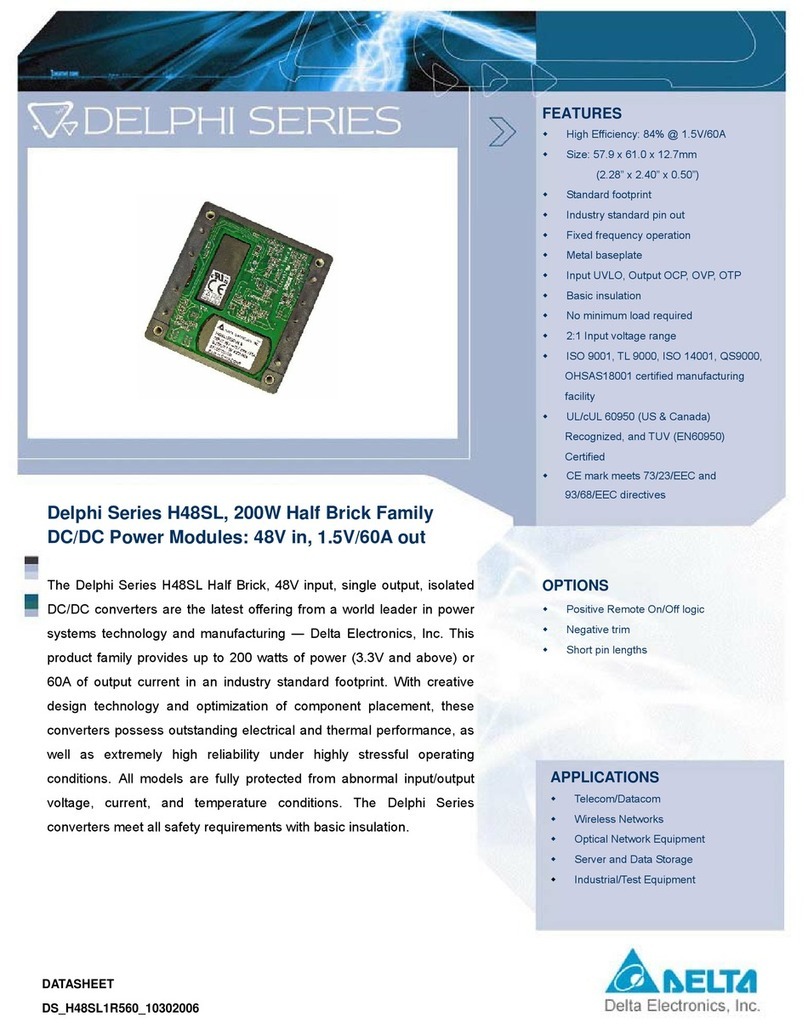 Delta Electronics Delphi H48SL User manual Delta Electronics Delphi H48SL User manual
