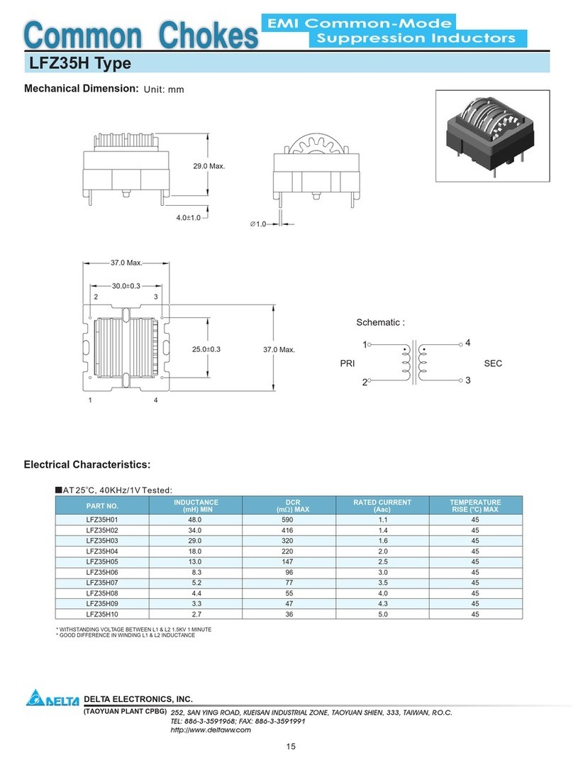 Delta Electronics Suppression Inductors LFZ35H User manual