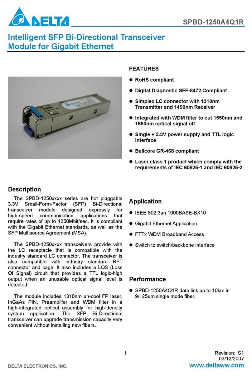 Delta Electronics SPBD-1250A4Q1R Specification sheet