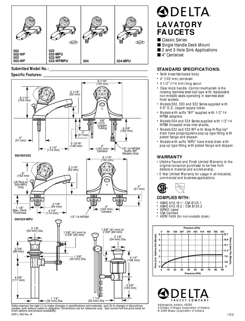 Delta 502-WF Specification sheet