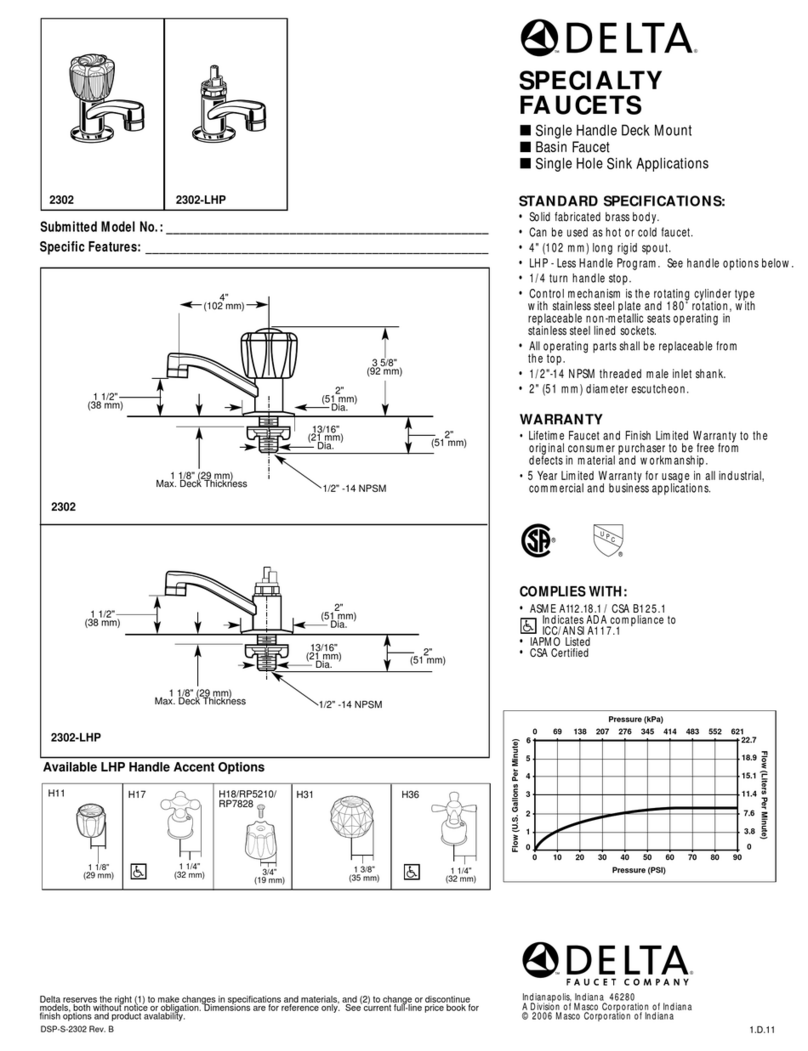 Delta 2302-LHP Specification sheet