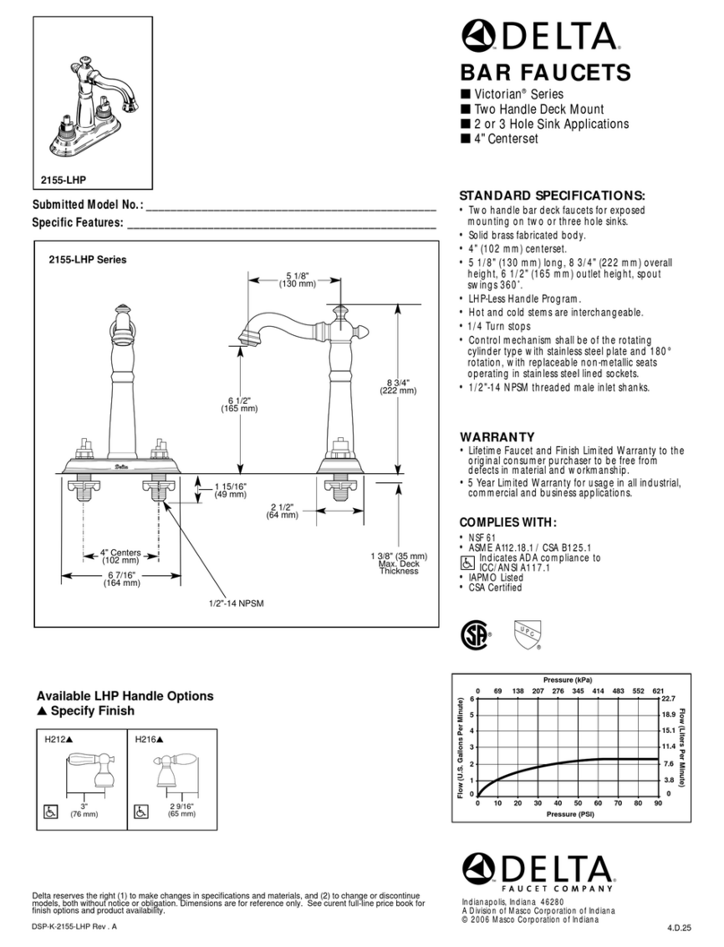 Delta 2155-LHP Specification sheet