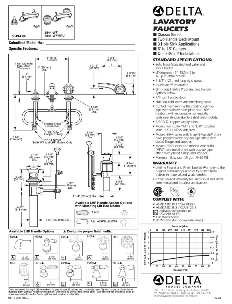 Delta 3543-LHP Specification sheet
