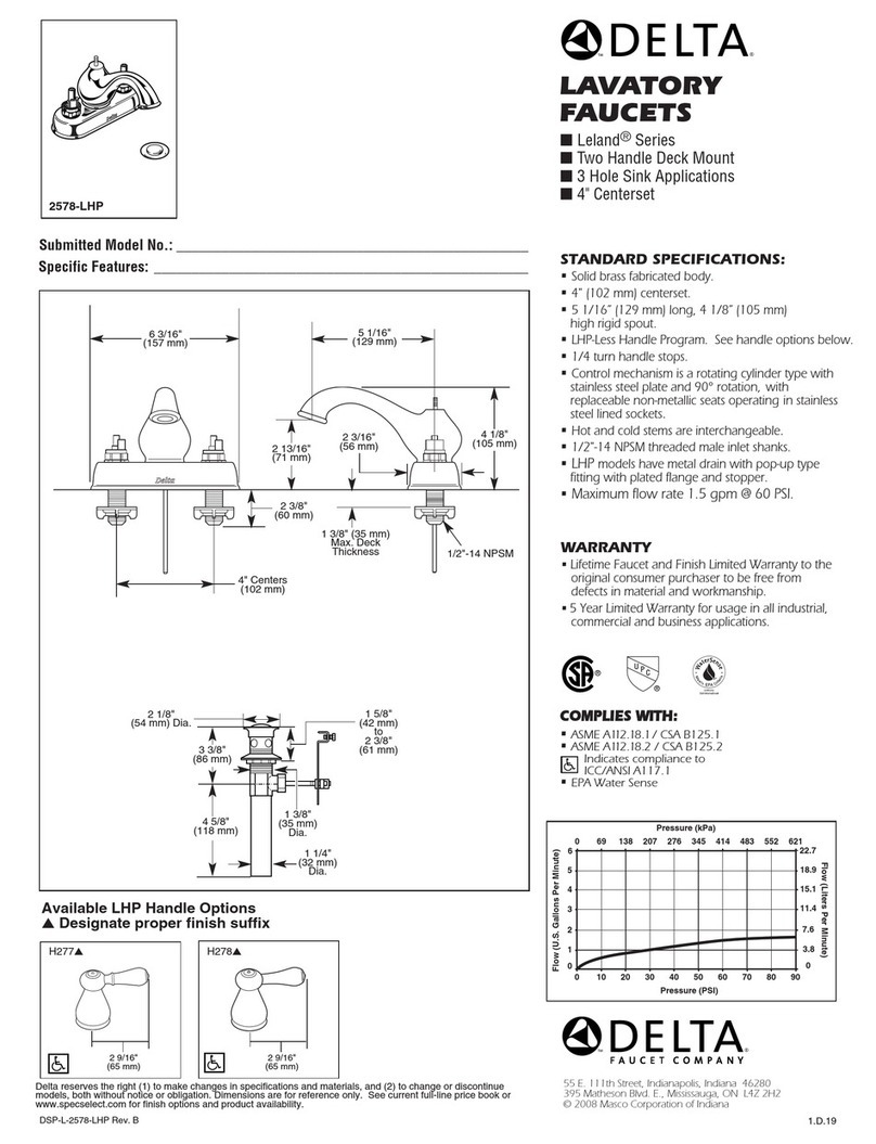 Delta 2578-LHP Specification sheet