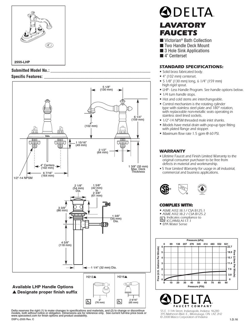 Delta 2555-LHP Specification sheet