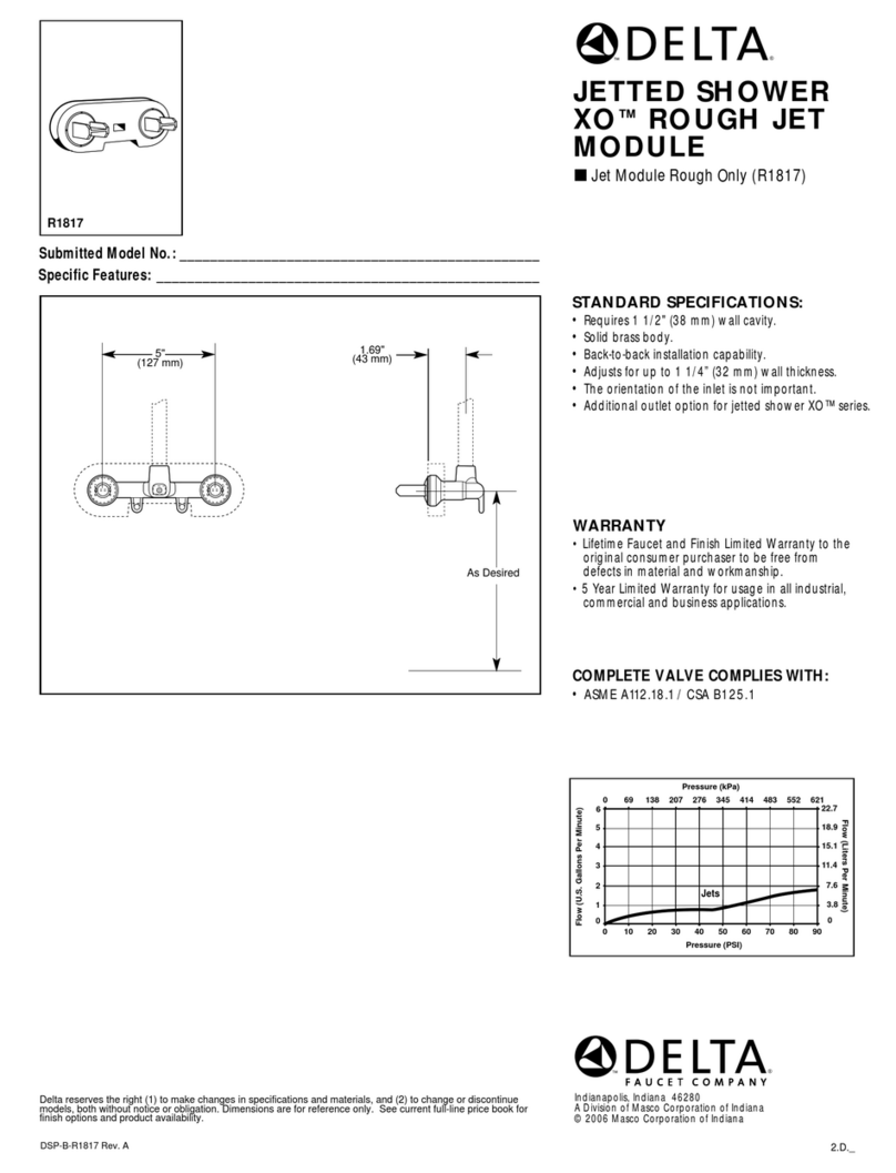 Delta JETTED SHOWER XO R1817 User manual