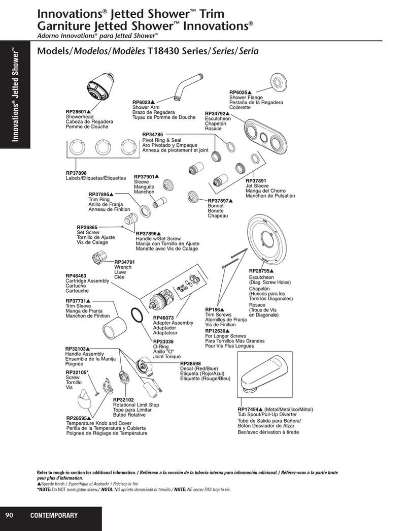 Delta Innovations Jetted Shower T18430 Series User manual