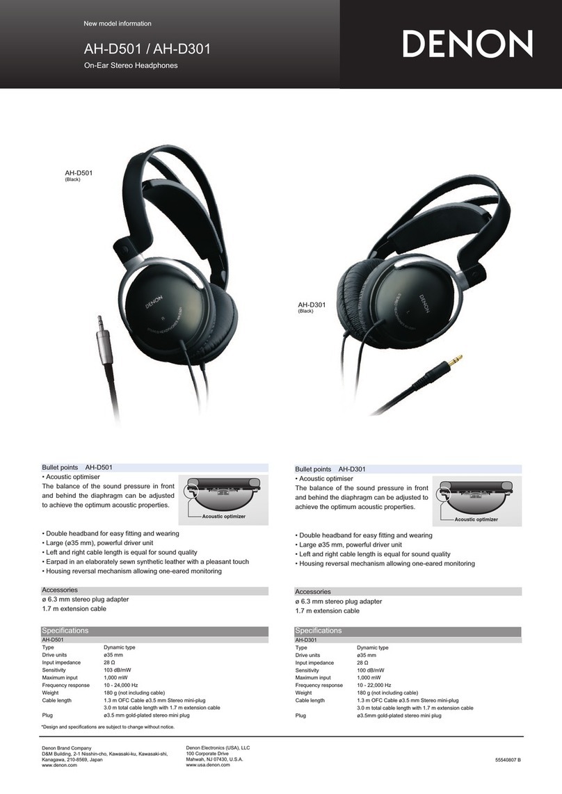 Denon AH-D301 Specification sheet