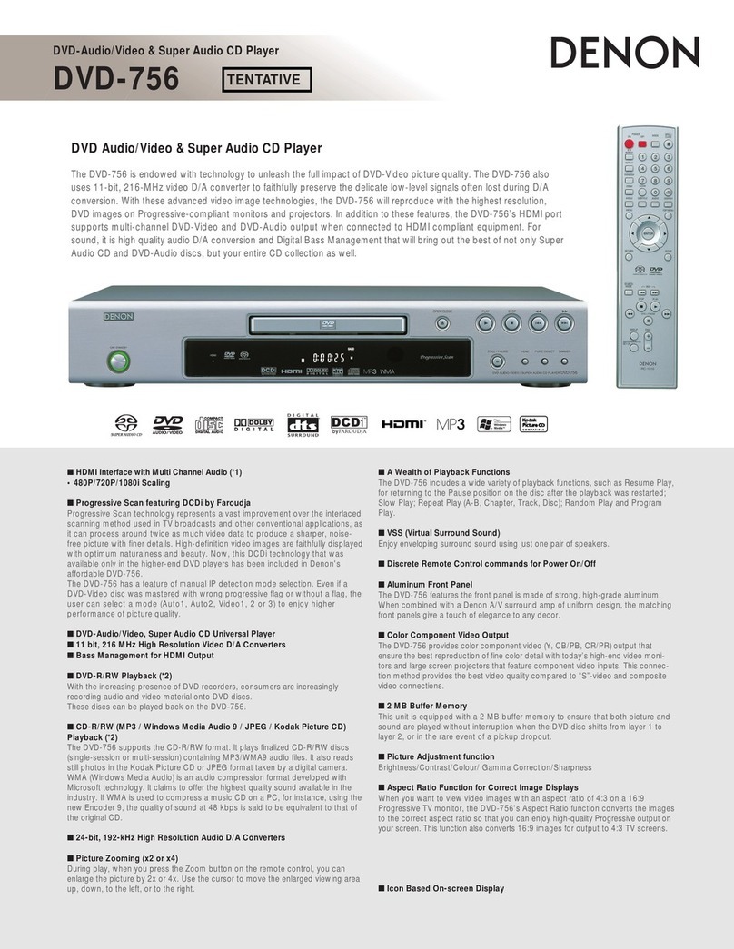 Denon DVD-756 User manual Denon DVD-756 User manual
