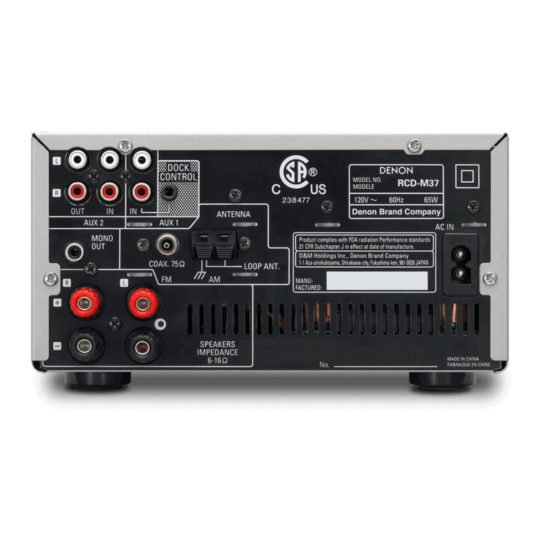 Denon D RCD-M37 owner's manual
