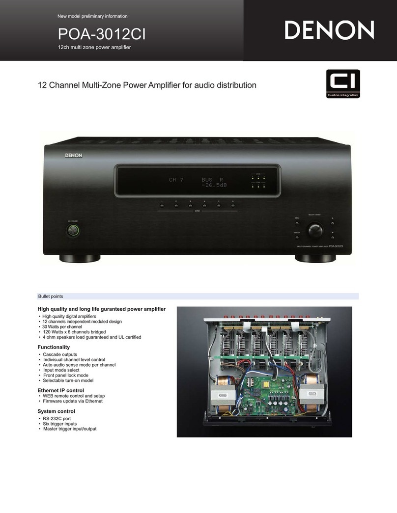 Denon POA-3012CI - Multi-Zone Audio Distribution Power... User manual