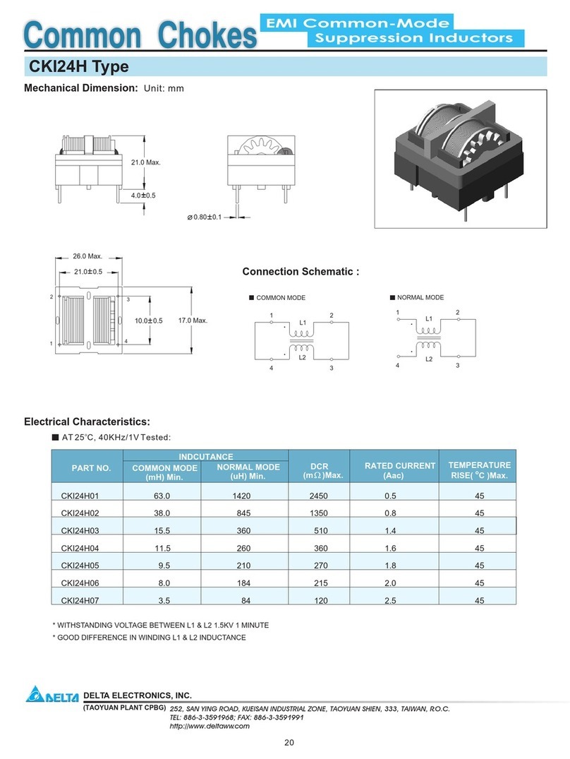 Delta Electronics Suppression Inductors CKI24H Specification sheet
