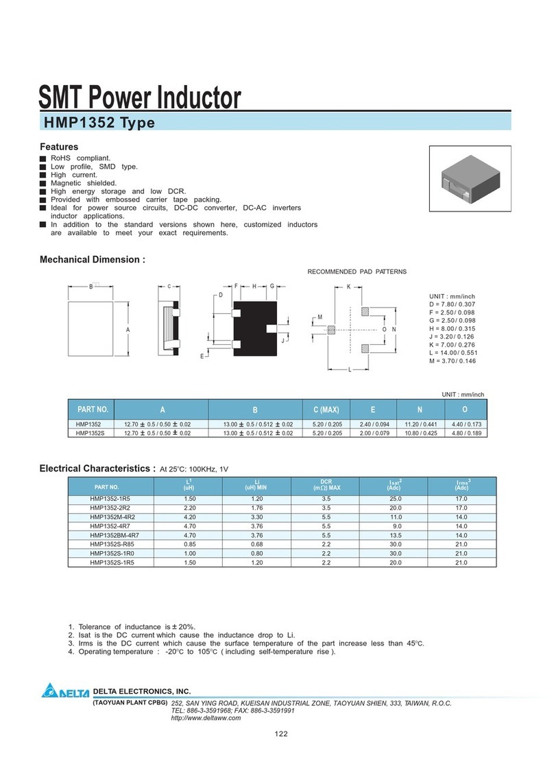 Delta Electronics SMT Power Inductor HMP1352 User manual